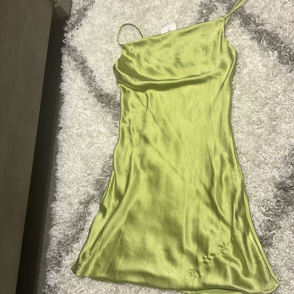 12th tribe satin green dress.